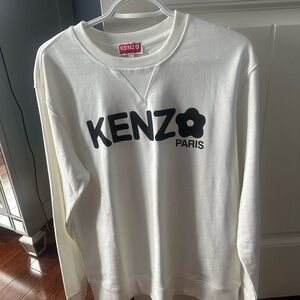 Kenzo White Sweatshirt with Black Logo